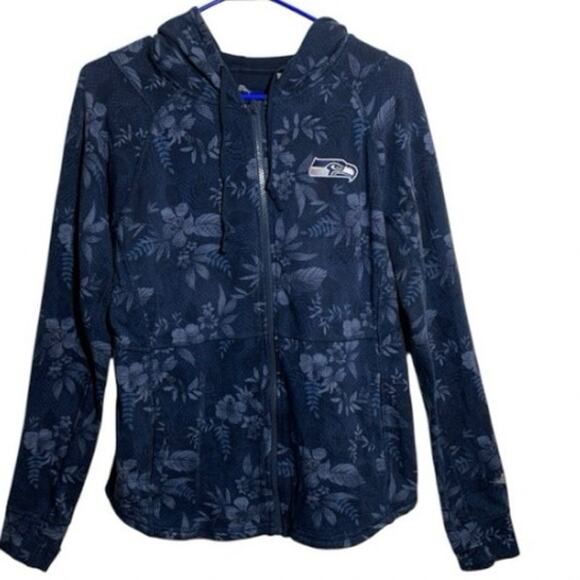 Seattle Seahawks Hoodie Mens Med Full Zip NFL Floral Print Tommy Bahama - Picture 1 of 8